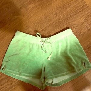 Green juicy terri cloth shorts